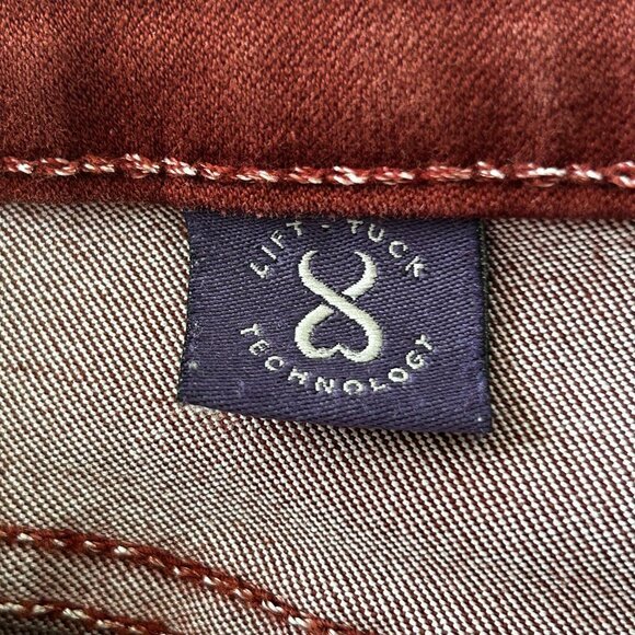 NYDJ Legging Jeans Womens Size 4 Rust Red Lift Tuck Technology Pockets Jeggings - Picture 7 of 16
